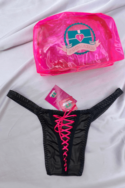 CALCINHA AQUENDAR PINK COM PRETO