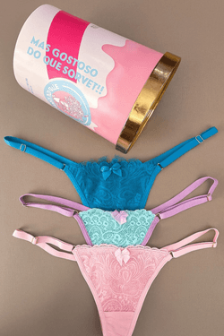 KIT DE CALCINHAS SORVETE DE MARSMALLOW